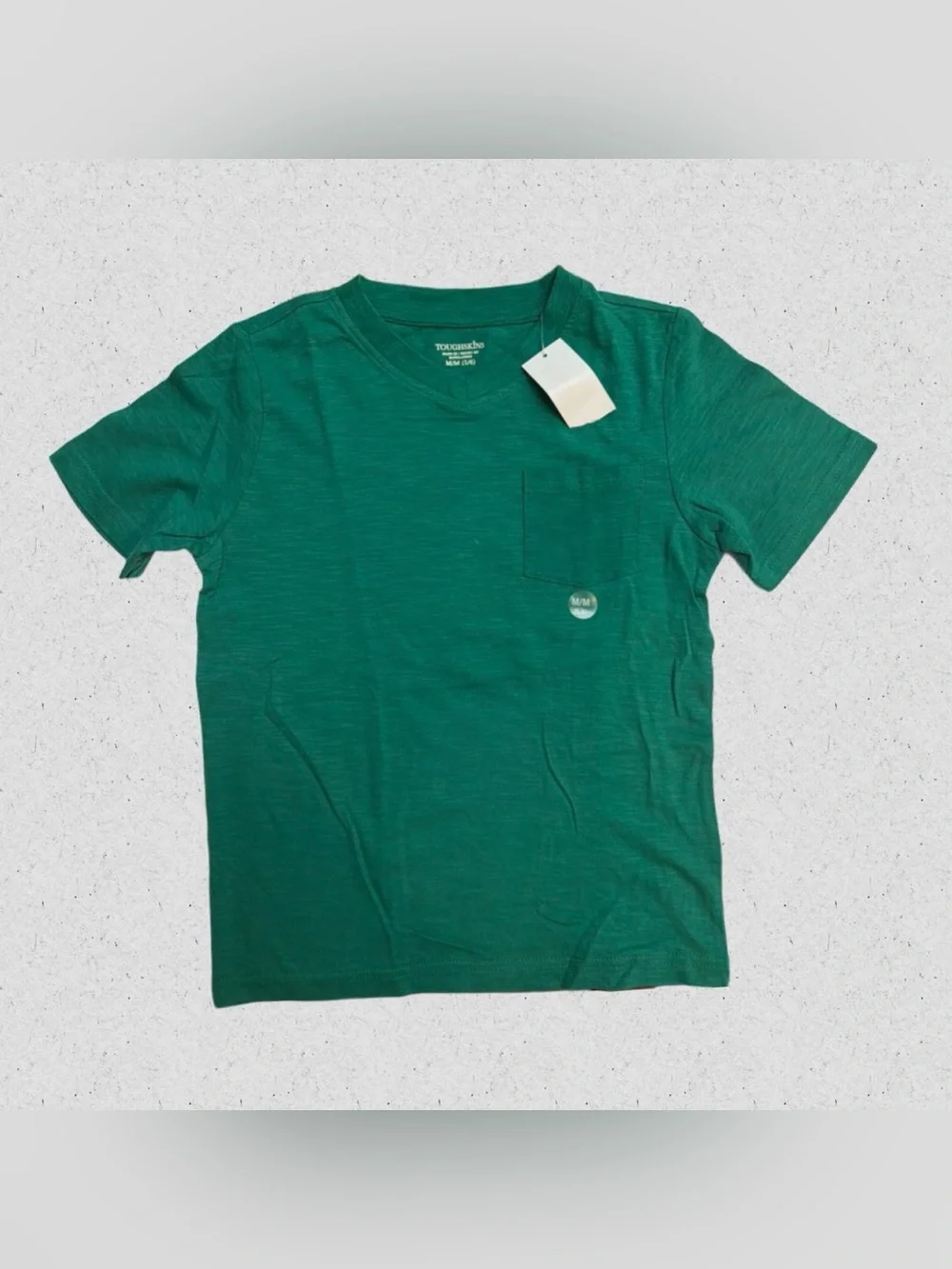 Toughskins Boy’s Green V-Neck Short Sleeve Pocket Tee